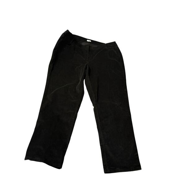 J Jill Velvet Straight Leg Pants Size 24 Womens Black Stretch High Rise - Picture 1 of 3